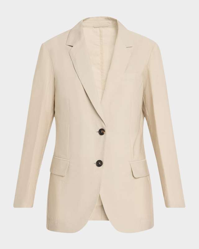 Techno Cotton Popeline Deconstructed Blazer